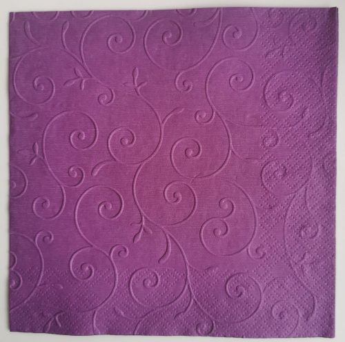 Reliéfne servítky tmavofialové (Dark Violet) 33×33 cm – vzor Girlanda
