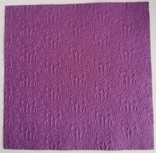 Reliéfne servítky tmavofialové (Dark Violet) 33×33 cm – vzor Jelene v snehu