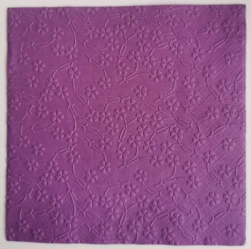 Reliéfne servítky tmavofialové (Dark Violet) 33×33 cm – vzor Kvietočky