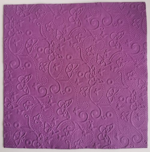 Reliéfne servítky tmavofialové (Dark Violet) 33×33 cm – vzor Motýlí svet