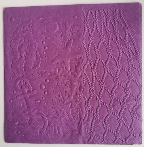Reliéfne servítky tmavofialové (Dark Violet) 33×33 cm – vzor Námornícky zážitok