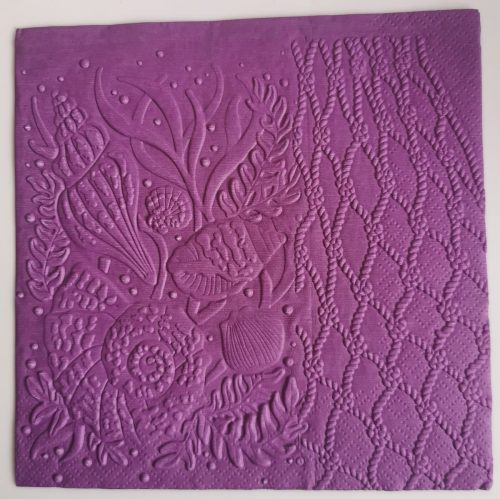 Reliéfne servítky tmavofialové (Dark Violet) 33×33 cm – vzor Podmorský svet