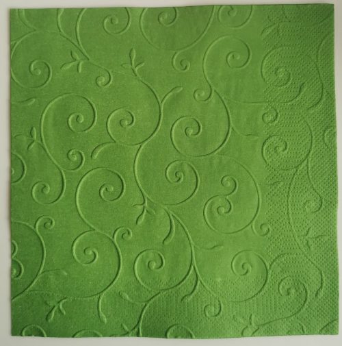 Reliéfne servítky tmavozelené (Dark Green) 33×33 cm – vzor Girlanda