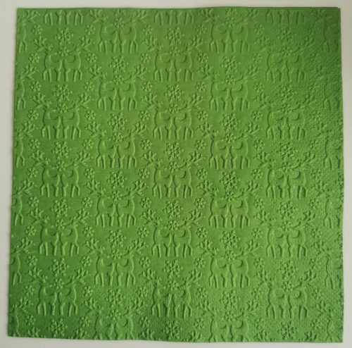 Reliéfne servítky tmavozelené (Dark Green) 33×33 cm – vzor Jelene v snehu