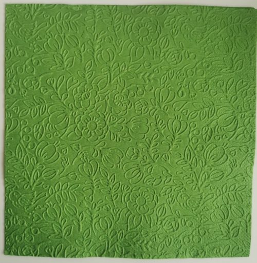 Reliéfne servítky tmavozelené (Dark Green) 33×33 cm – vzor Kvietky a listy