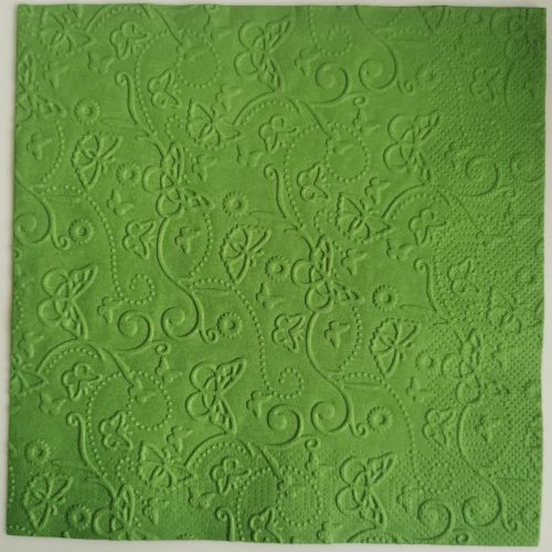 Reliéfne servítky tmavozelené (Dark Green) 33×33 cm – vzor Motýlí svet