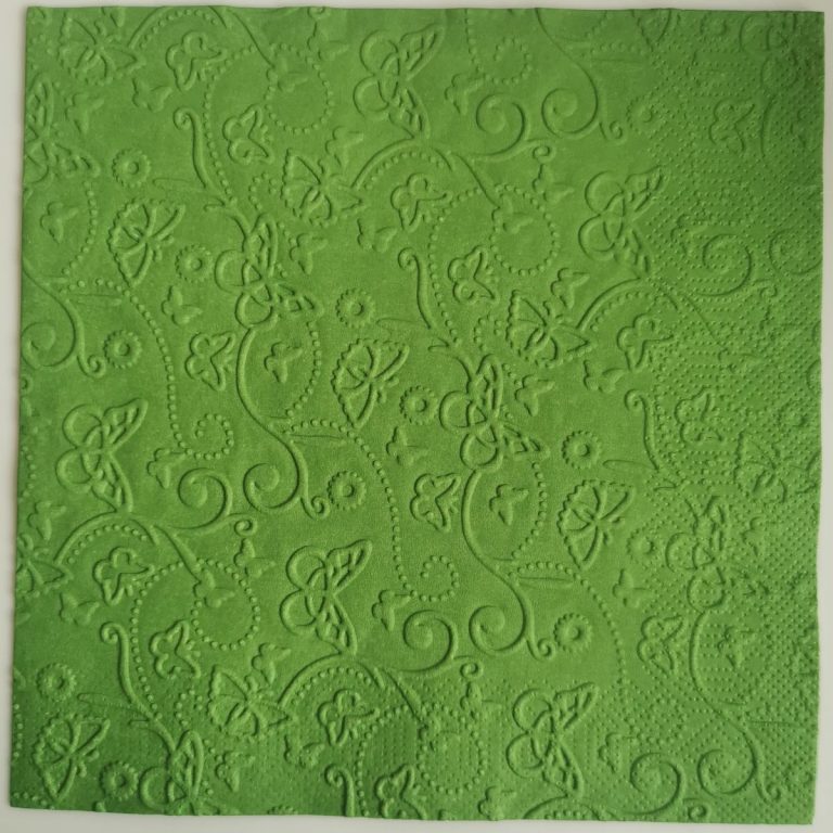 Reliéfne servítky tmavozelené (Dark Green) 33×33 cm – vzor Motýlí svet