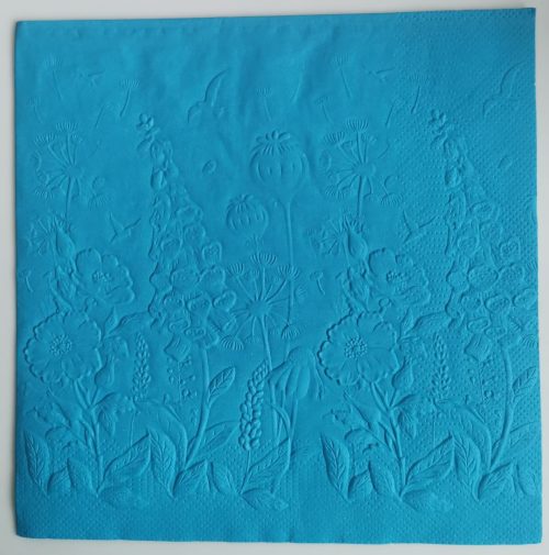 Reliéfne servítky tyrkysové (Blue) 33×33 cm – vzor Divé kvietky