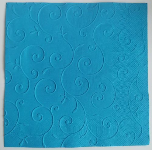 Reliéfne servítky tyrkysové (Blue) 33×33 cm – vzor Girlanda