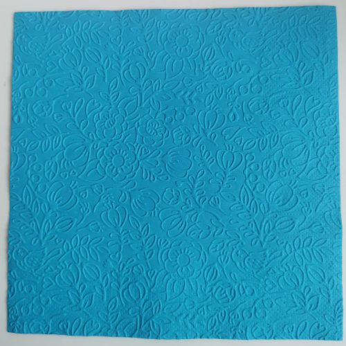Reliéfne servítky tyrkysové (Blue) 33×33 cm – vzor Kvietky a listy
