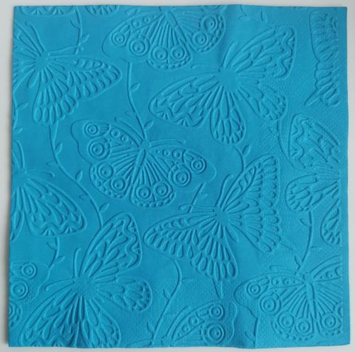 Reliéfne servítky tyrkysové (Blue) 33×33 cm – vzor Motýle