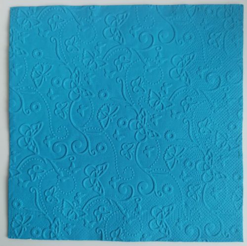 Reliéfne servítky tyrkysové (Blue) 33×33 cm – vzor Motýlí svet