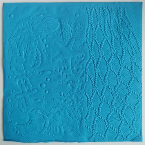 Reliéfne servítky tyrkysové (Blue) 33×33 cm – vzor Námornícky zážitok