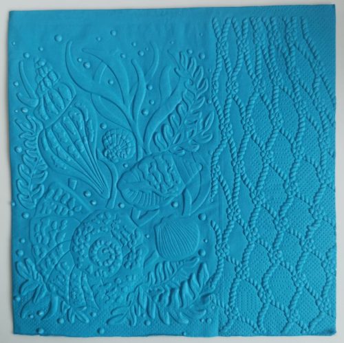 Reliéfne servítky tyrkysové (Blue) 33×33 cm – vzor Podmorský svet