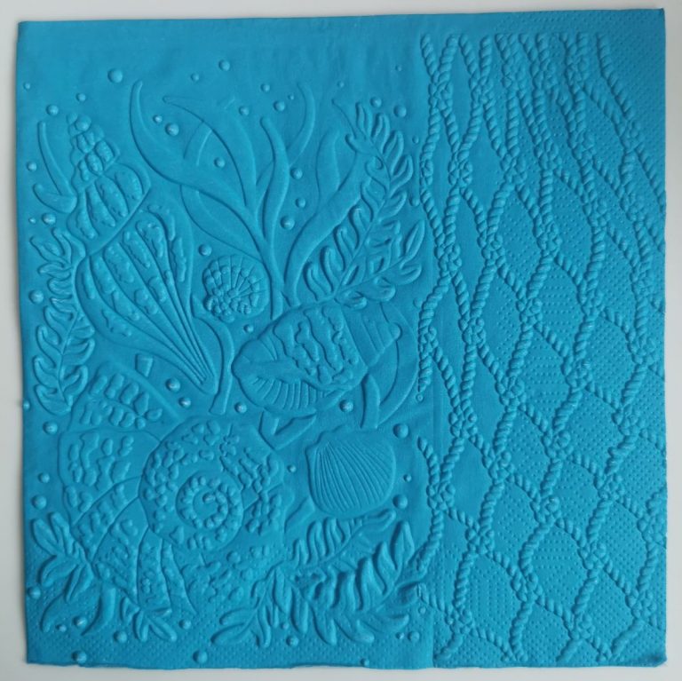 Reliéfne servítky tyrkysové (Blue) 33×33 cm – vzor Podmorský svet