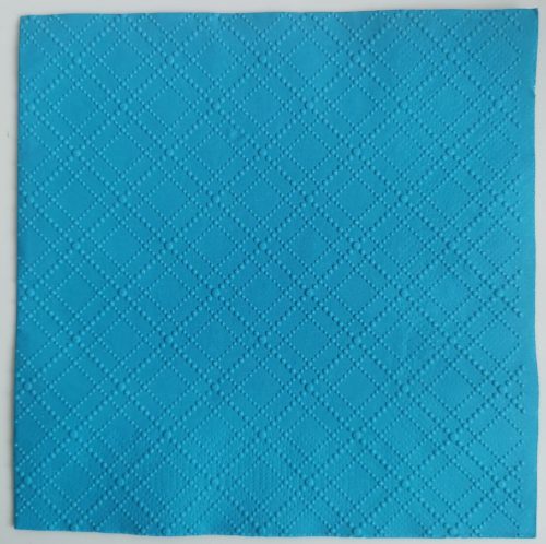Reliéfne servítky tyrkysové (Blue) 33×33 cm – vzor Štvorce