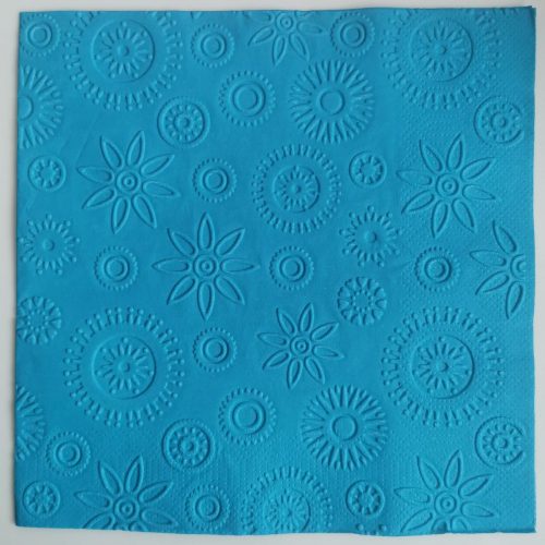 Reliéfne servítky tyrkysové (Blue) 33×33 cm – vzor Vločky