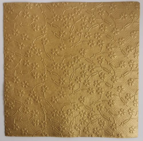 Reliéfne servítky zlaté (Gold) 33×33 cm – vzor Kvietočky
