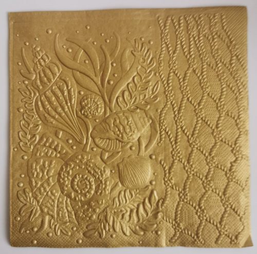 Reliéfne servítky zlaté (Gold) 33×33 cm – vzor Podmorský svet