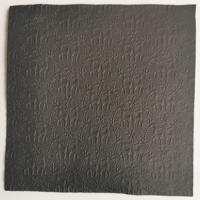 Reliéfne servítky čierne (Black) 33×33 cm – vzor Jelene v snehu