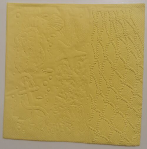 Reliéfne servítky žlté (Yellow) 33×33 cm – vzor Námornícky zážitok