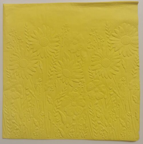 Reliéfne servítky žlté (Yellow) 33×33 cm – vzor Rozkvitnutá lúka