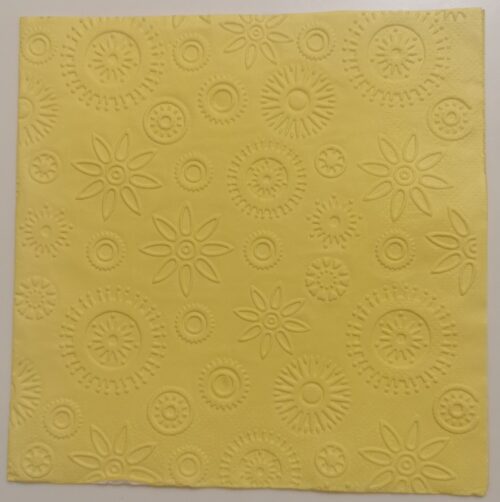 Reliéfne servítky žlté (Yellow) 33×33 cm – vzor Vločky
